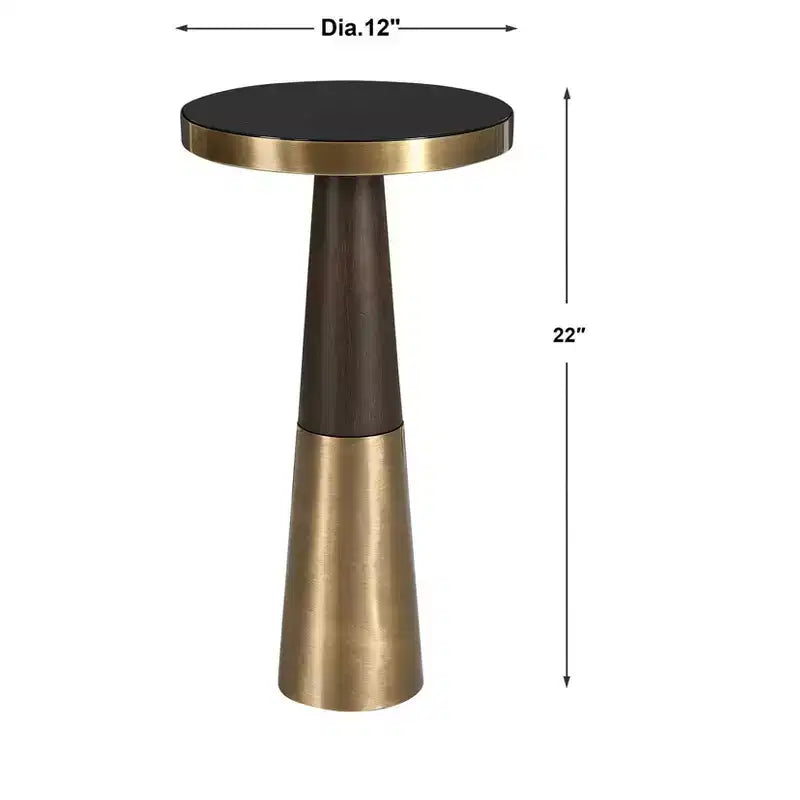 Table d'appoint Uttermost Fortier 22 en laiton et expresso moderne
