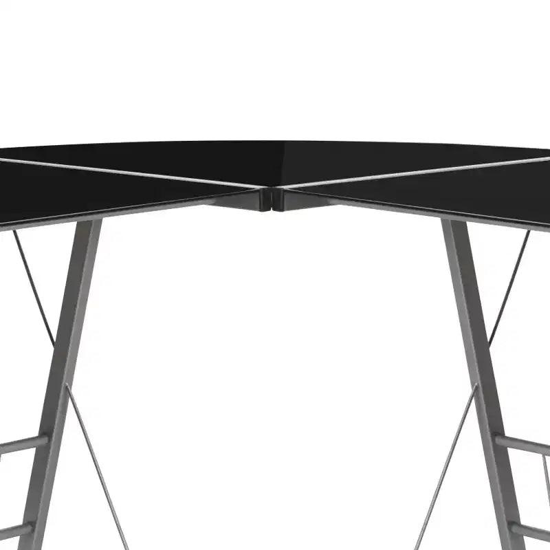 Bureau d'angle en verre en L pour ordinateur Emma et Oliver, bureau de gamer, bureau d'angle pour bureau à domicile