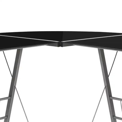 Bureau d'angle en verre en L pour ordinateur Emma et Oliver, bureau de gamer, bureau d'angle pour bureau à domicile