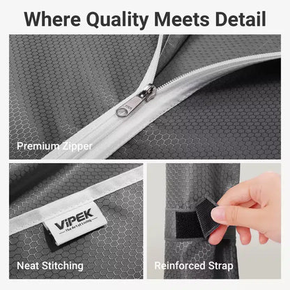 VIPEK R3C Portant à vêtements roulant avec housse, portable, autoportant, noir avec housse