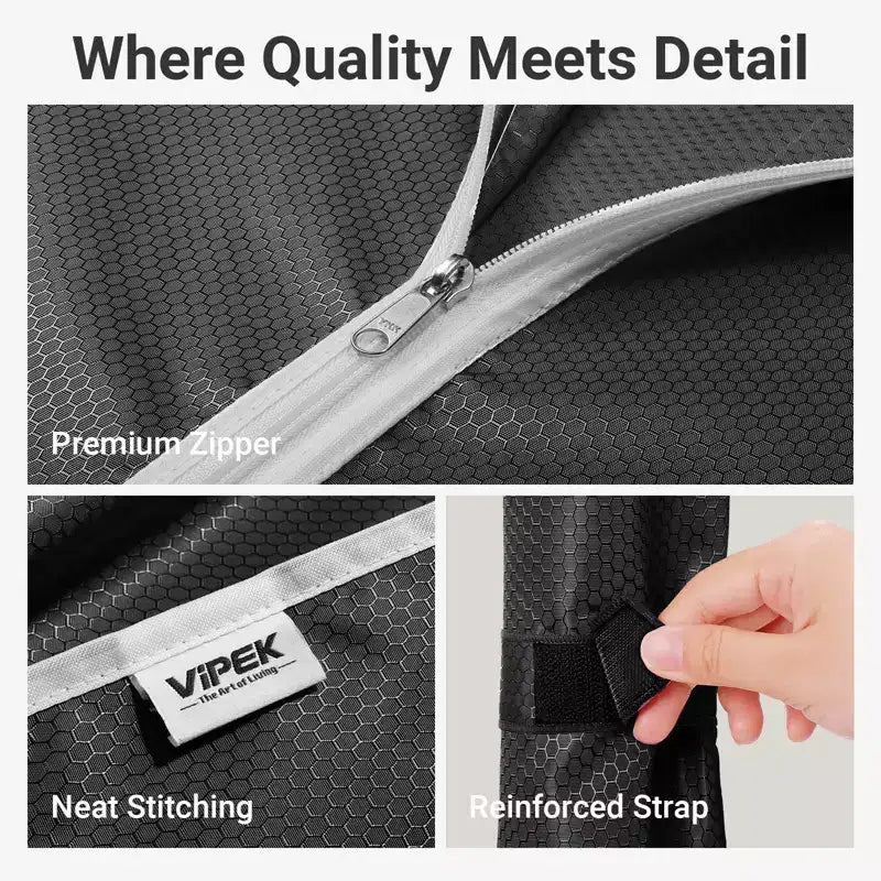 VIPEK R3C Portant à vêtements roulant avec housse, portable, autoportant, noir avec housse