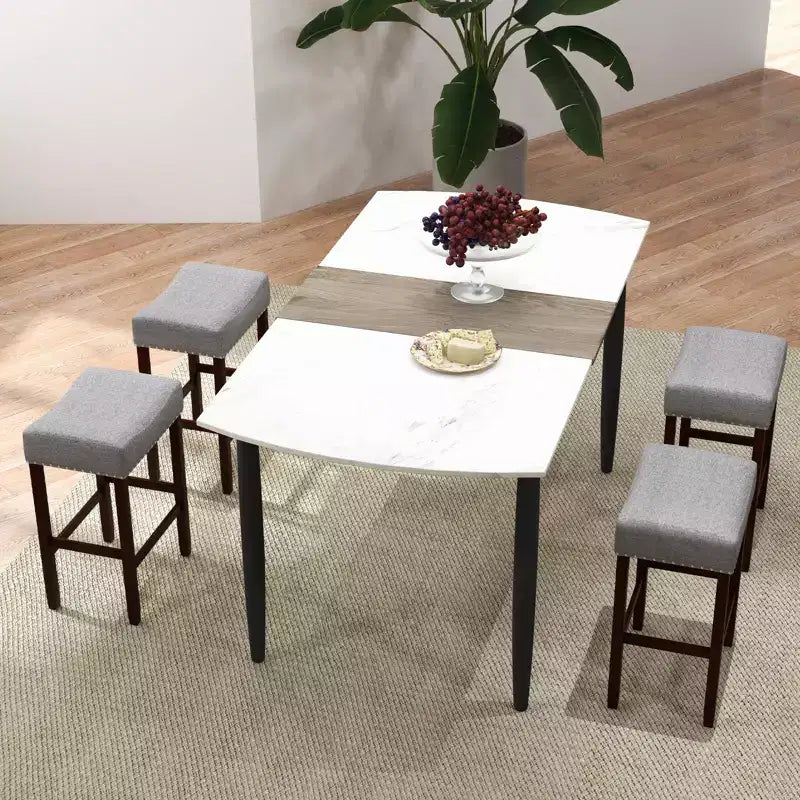 Lot de 2 tabourets de bar à hauteur de comptoir Costway, chaises de cuisine avec pieds en bois