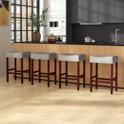 Lot de 2 tabourets de bar à hauteur de comptoir Costway, chaises de cuisine avec pieds en bois