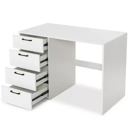 Costway Bureau Informatique Table d'Étude Écriture Coiffeuse Maison Bureau avec 4 Tiroirs