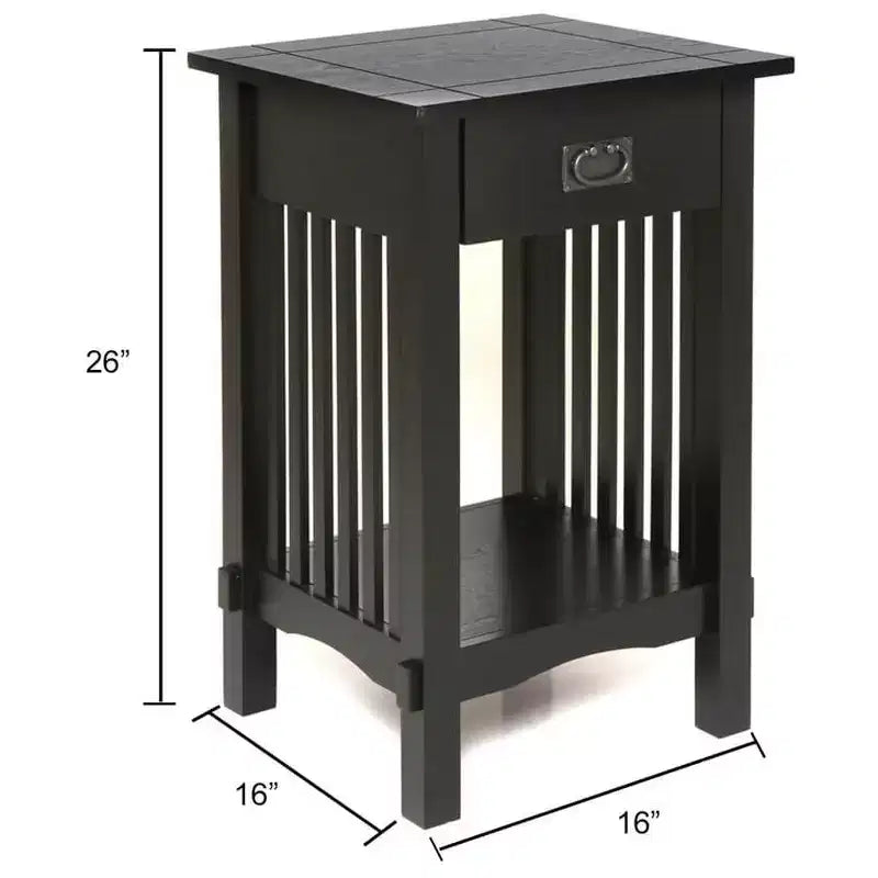 Table d'appoint avec tiroir style Mission Legacy Decor pour téléphone