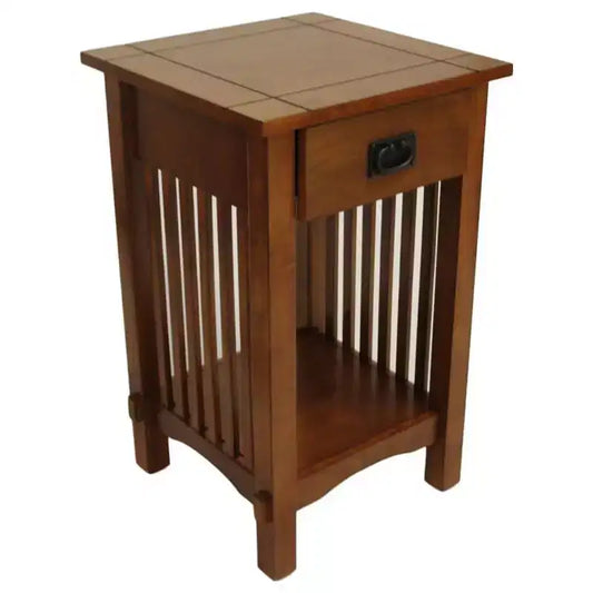 Table d'appoint avec tiroir style Mission Legacy Decor pour téléphone