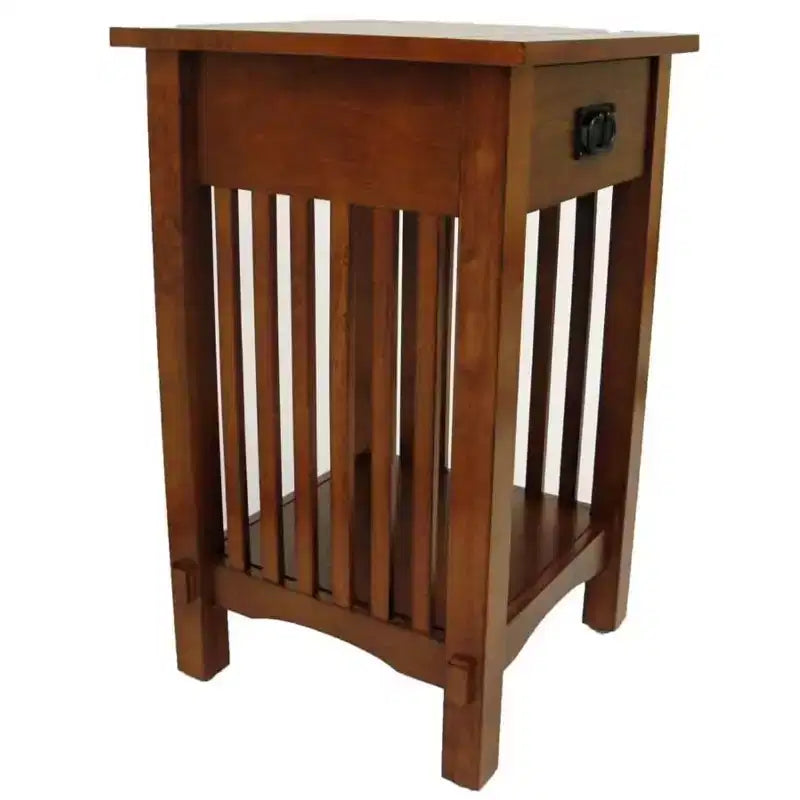 Table d'appoint avec tiroir style Mission Legacy Decor pour téléphone