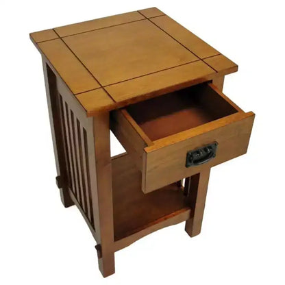 Table d'appoint avec tiroir style Mission Legacy Decor pour téléphone