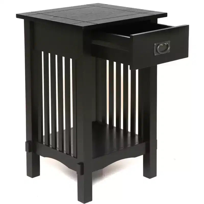 Table d'appoint avec tiroir style Mission Legacy Decor pour téléphone