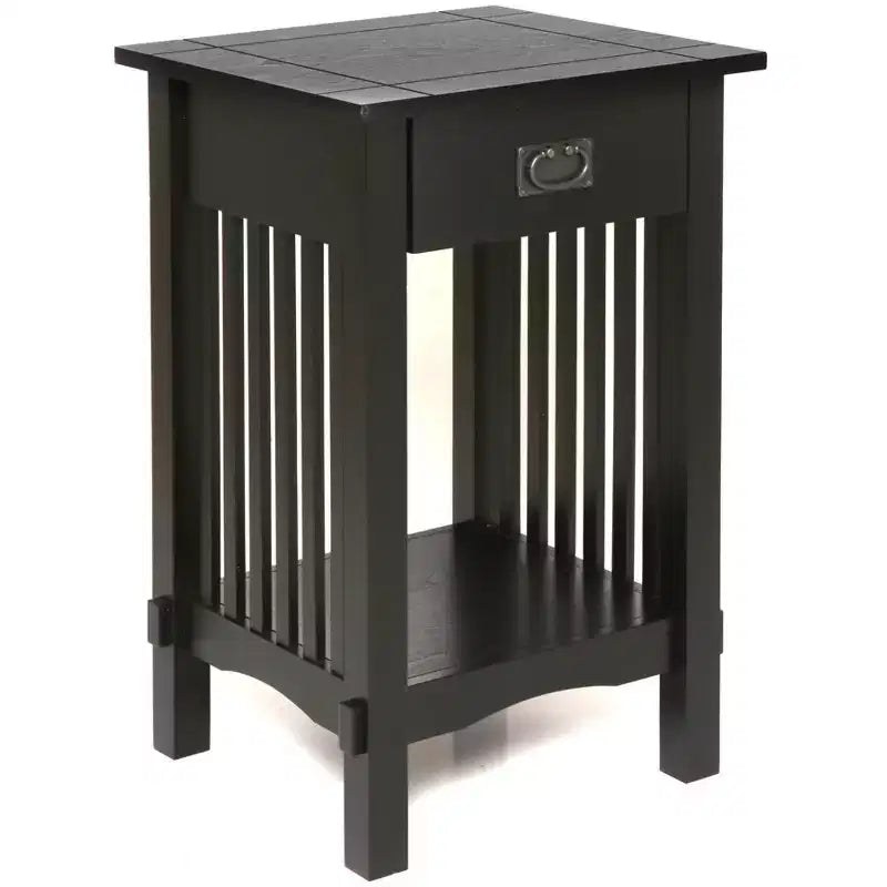 Table d'appoint avec tiroir style Mission Legacy Decor pour téléphone