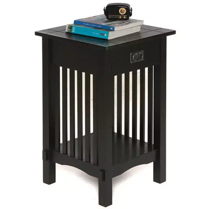 Table d'appoint avec tiroir style Mission Legacy Decor pour téléphone