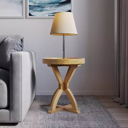 Table d'appoint - Table socle en bois de manguier pour canapé, causeuse, entrée ou lit - Meuble de salon de style fermette par Lavish Home (Naturel)