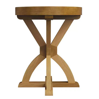 Table d'appoint - Table socle en bois de manguier pour canapé, causeuse, entrée ou lit - Meuble de salon de style fermette par Lavish Home (Naturel)
