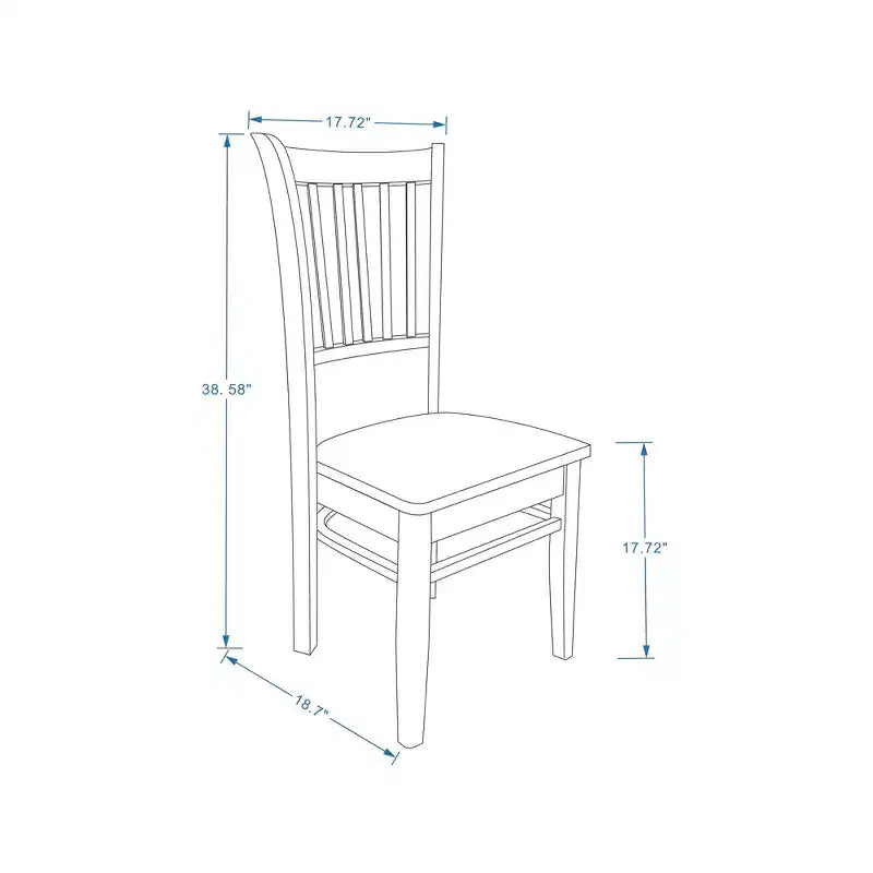 Chaises de salle à manger Glenwillow Home Spindle Back en bois massif (lot de 2)