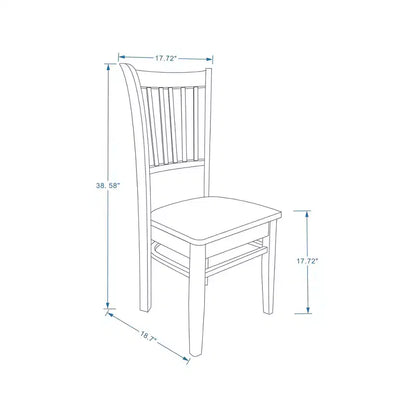 Chaises de salle à manger Glenwillow Home Spindle Back en bois massif (lot de 2)
