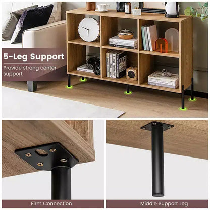 Costway Étagère de rangement à 6 casiers, bibliothèque, meuble de rangement carré, chambre, naturel