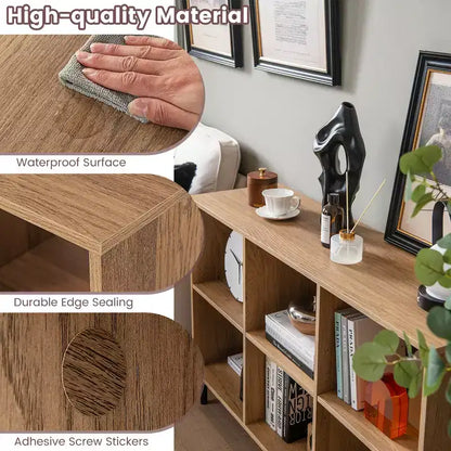 Costway Étagère de rangement à 6 casiers, bibliothèque, meuble de rangement carré, chambre, naturel