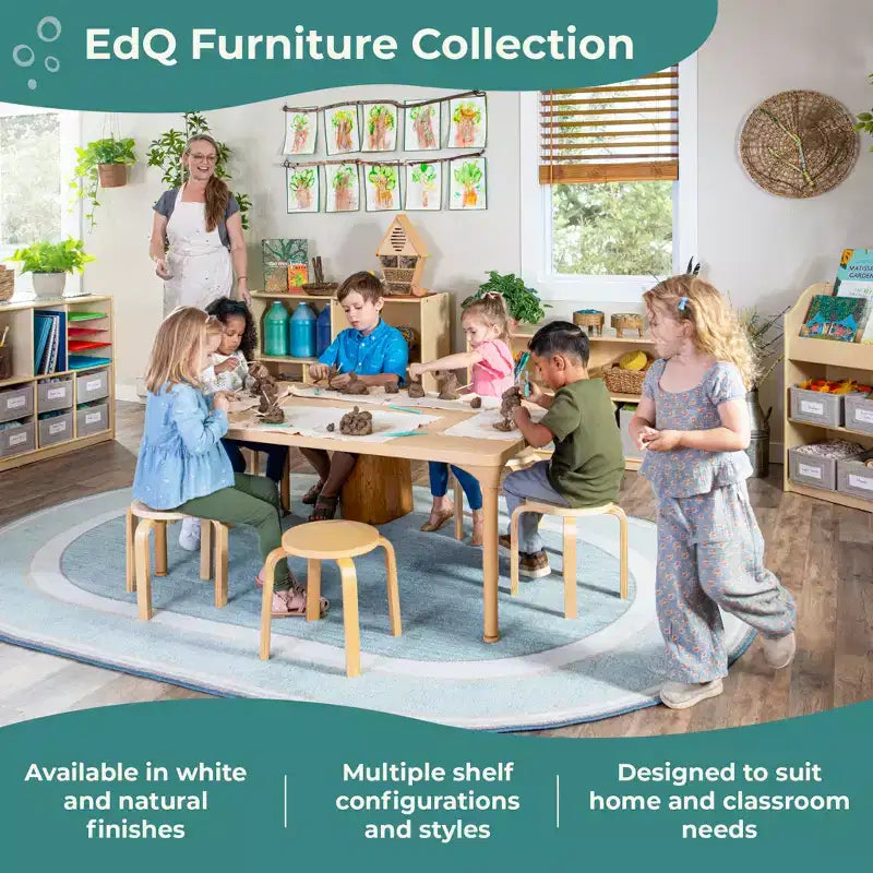 Guidecraft EdQ 36 – Étagère de rangement ouverte à 3 niveaux : Étagère en bois pour enfants avec étagères et bacs de rangement pour la salle de classe et l'école à la maison