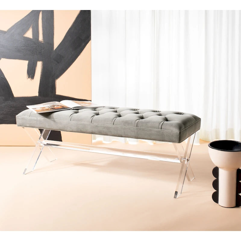 Banc touffeté en acrylique - 48x18x18 po - 48 L x 18 P x 18 H - 48Lx18Px18H