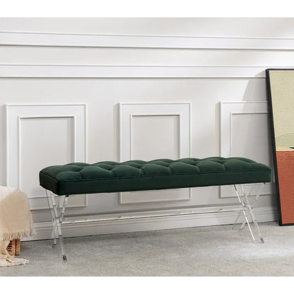 Banc touffeté en acrylique - 48x18x18 po - 48 L x 18 P x 18 H - 48Lx18Px18H
