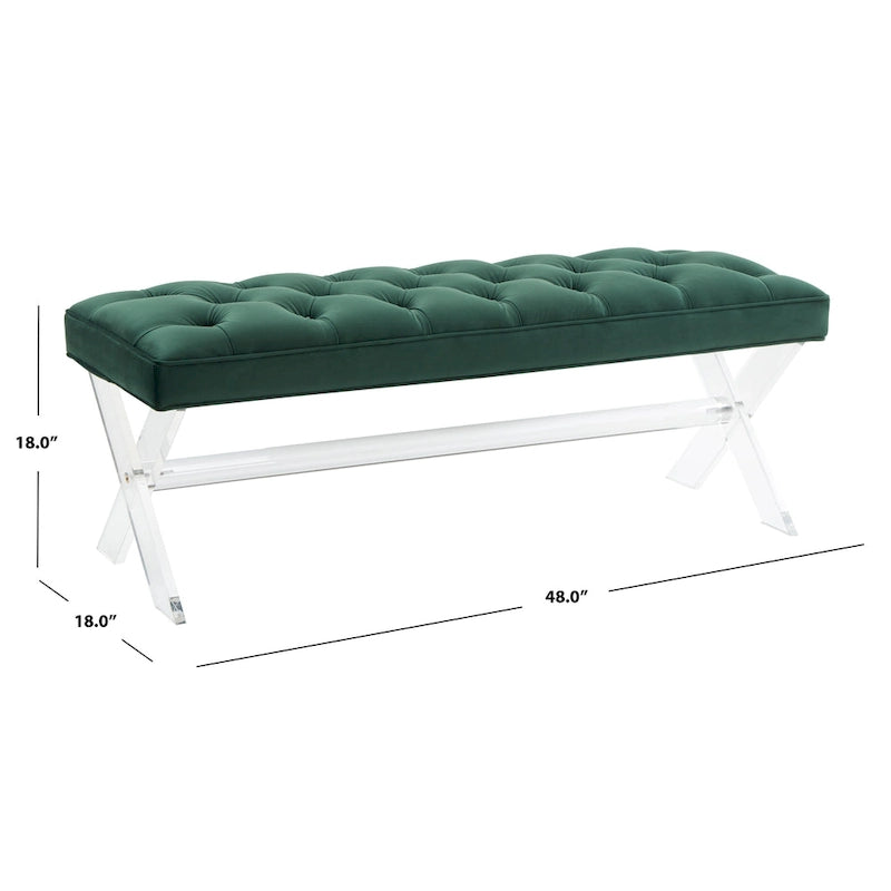 Banc touffeté en acrylique - 48x18x18 po - 48 L x 18 P x 18 H - 48Lx18Px18H