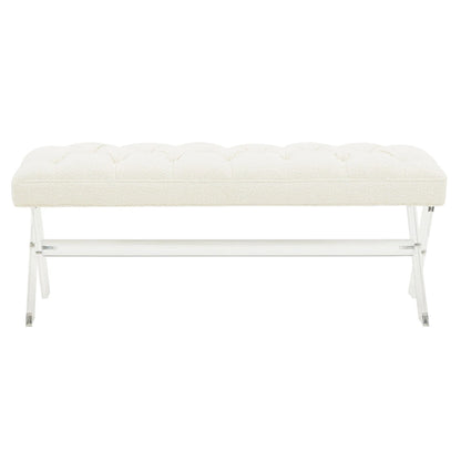 Banc touffeté en acrylique - 48x18x18 po - 48 L x 18 P x 18 H - 48Lx18Px18H