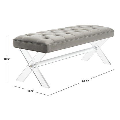 Banc touffeté en acrylique - 48x18x18 po - 48 L x 18 P x 18 H - 48Lx18Px18H