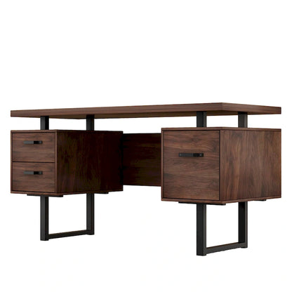 Bureau d'ordinateur à domicile avec tiroirs 150 cm