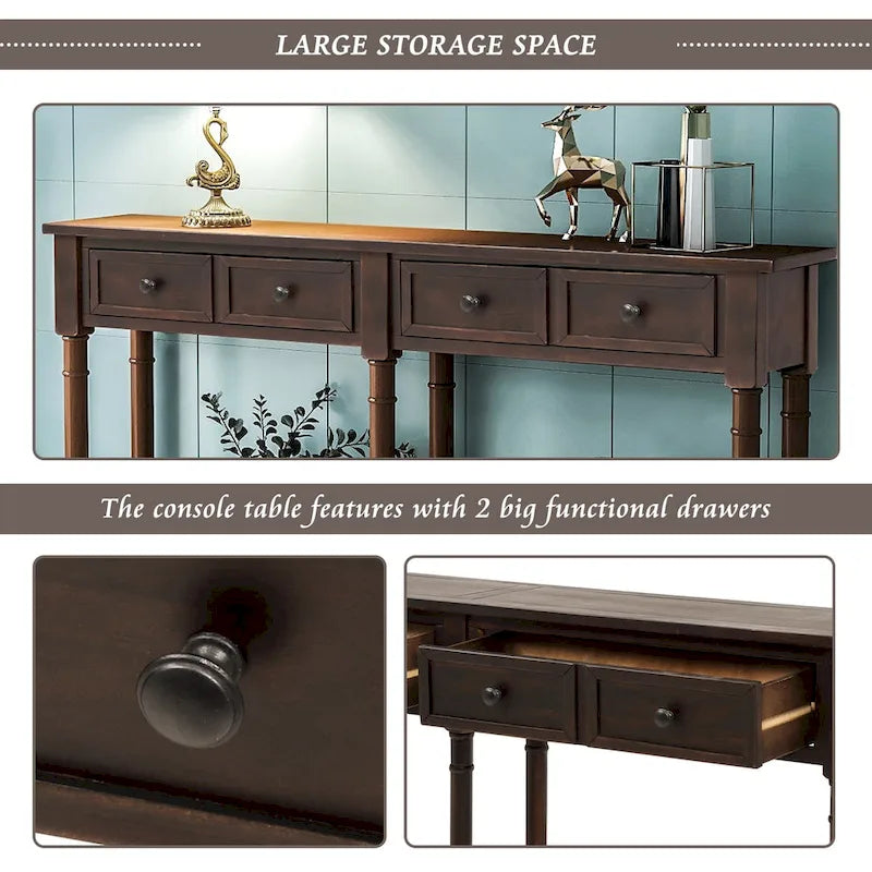 Console 2 tiroirs - 11,10 x 58,00 x 34,00
