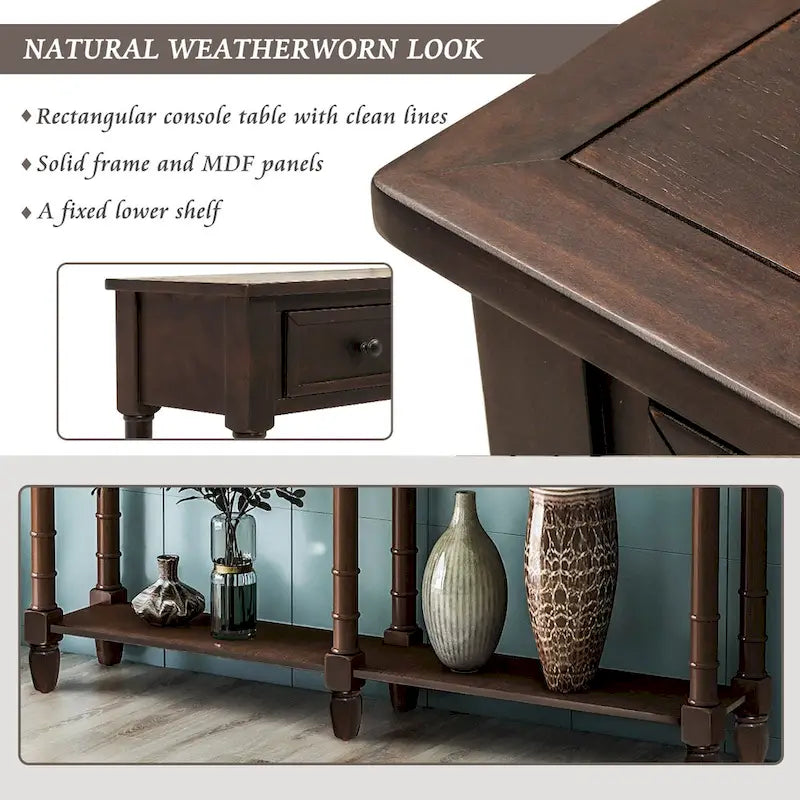 Console 2 tiroirs - 11,10 x 58,00 x 34,00