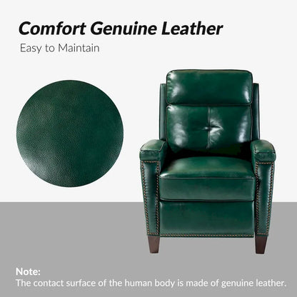 Fauteuil inclinable en cuir véritable de style Mid-Century Modern avec pieds en bois - Lot de 2