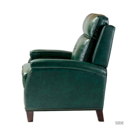 Fauteuil inclinable en cuir véritable de style Mid-Century Modern avec pieds en bois - Lot de 2