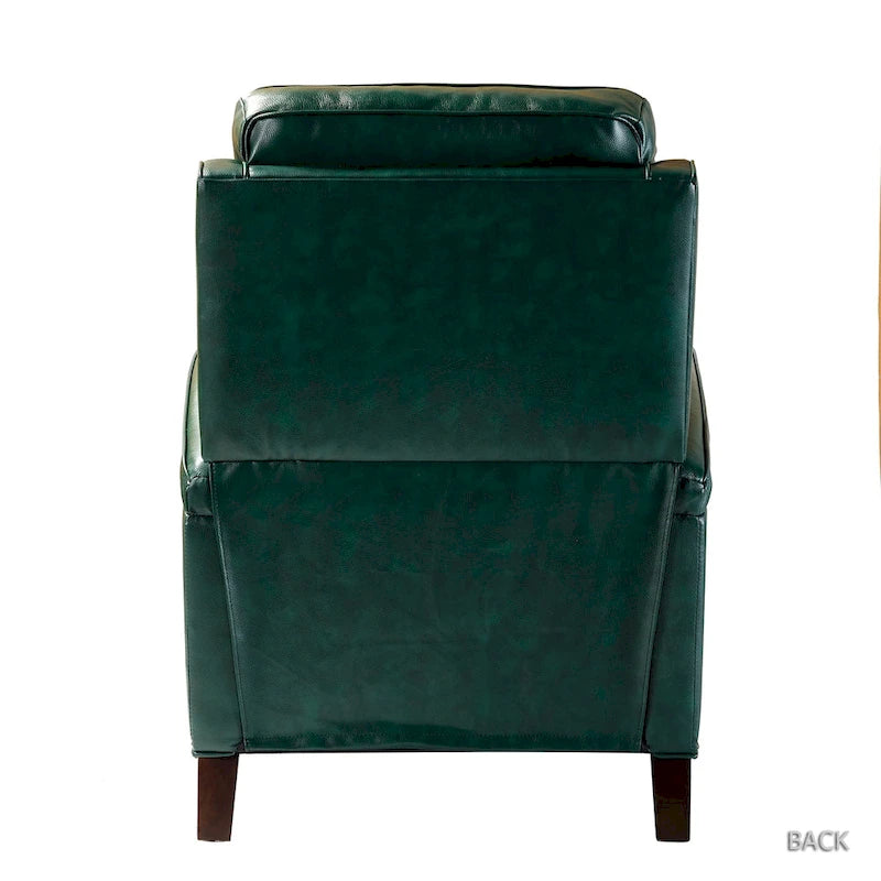 Fauteuil inclinable en cuir véritable de style Mid-Century Modern avec pieds en bois - Lot de 2