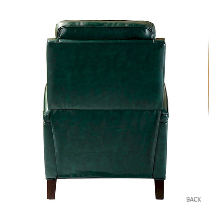 Fauteuil inclinable en cuir véritable de style Mid-Century Modern avec pieds en bois - Lot de 2