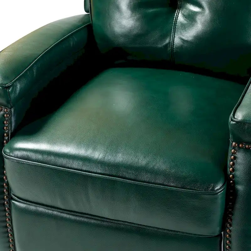 Fauteuil inclinable en cuir véritable de style Mid-Century Modern avec pieds en bois - Lot de 2