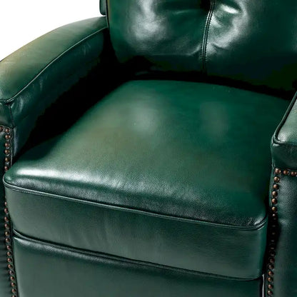 Fauteuil inclinable en cuir véritable de style Mid-Century Modern avec pieds en bois - Lot de 2