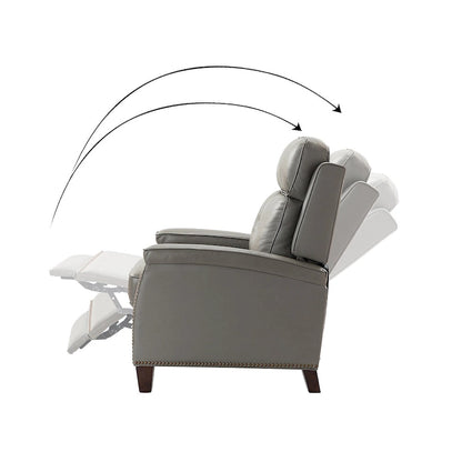 Fauteuil inclinable en cuir véritable de style Mid-Century Modern avec pieds en bois - Lot de 2