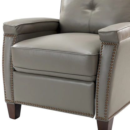 Fauteuil inclinable en cuir véritable de style Mid-Century Modern avec pieds en bois - Lot de 2
