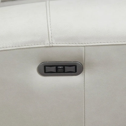 Causeuse inclinable électrique en cuir pleine fleur avec console de rangement