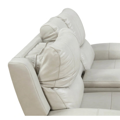 Causeuse inclinable électrique en cuir pleine fleur avec console de rangement