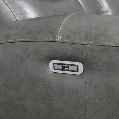 Causeuse inclinable électrique en cuir pleine fleur avec console de rangement
