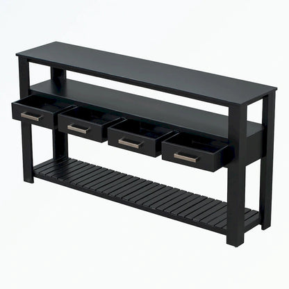 Console avec 4 tiroirs et 2 étagères