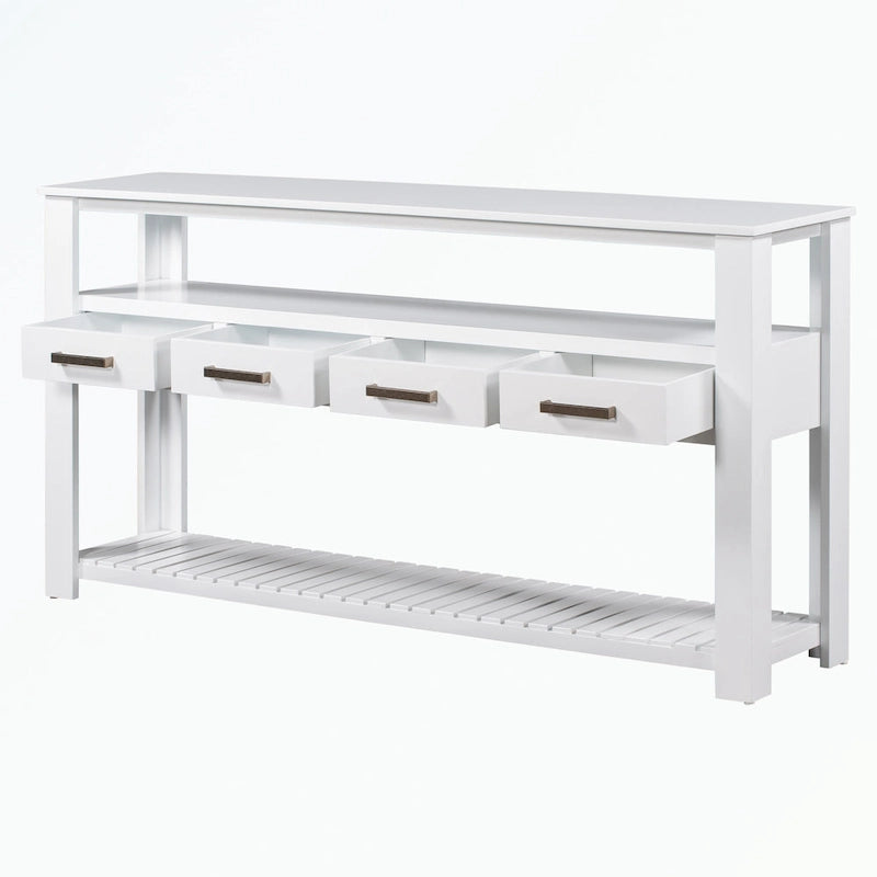 Console avec 4 tiroirs et 2 étagères