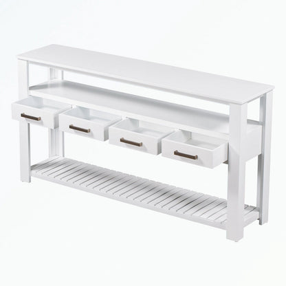 Console avec 4 tiroirs et 2 étagères