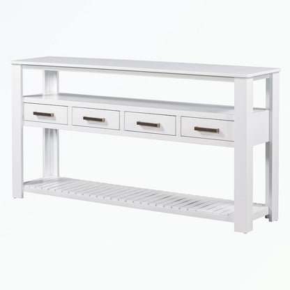 Console avec 4 tiroirs et 2 étagères
