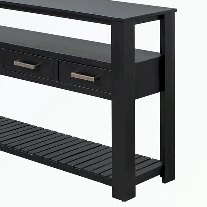 Console avec 4 tiroirs et 2 étagères