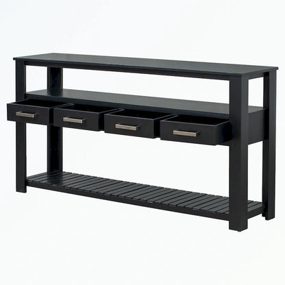 Console avec 4 tiroirs et 2 étagères