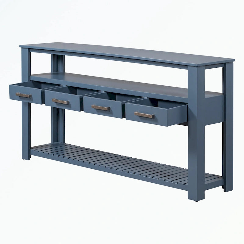 Console avec 4 tiroirs et 2 étagères