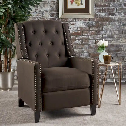 Fauteuil inclinable en tissu capitonné