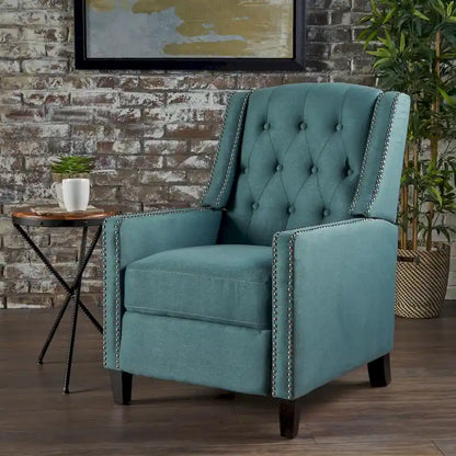 Fauteuil inclinable en tissu capitonné